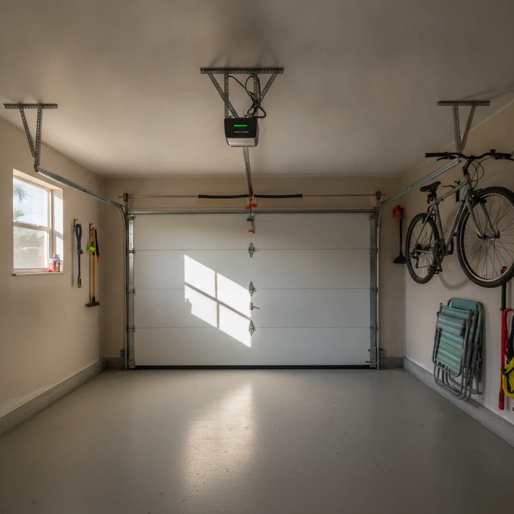 Garage Door Opener Installation Service in Hallandale Beach | On Time Garage Door Repair 2 Completed smart garage door opener installation in clean Hallandale Beach home garage